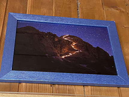 Civetta Dolomiti Via Normale - La Via Normale al Civetta illuminata di notte
