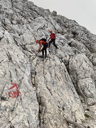 Civetta Dolomiti Via Normale - La Via Normale al Civetta; il tratto dal Rifugio Torrani verso la cima