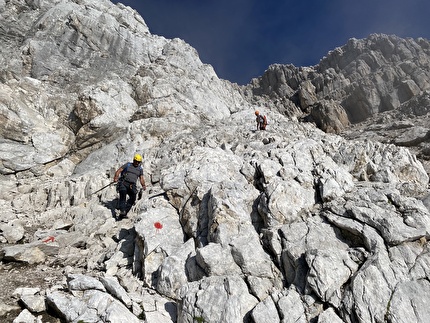 Civetta Dolomiti Via Normale - La Via Normale al Civetta; la fine dei tratti attrezzati