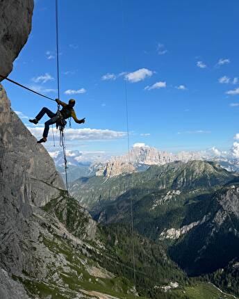Marmolada, Dolomites, Luca Bana, Massimo Faletti, Bernardo Rivadossi - The first ascent of 'Ego Land' on the south face of Marmolada, Dolomites (Luca Bana, Massimo Faletti, Bernardo Rivadossi 08/2024)