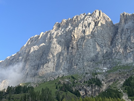 Marmolada Dolomites - The huge Dorso dell'elefante pillar on the south face of Marmolada, Dolomites