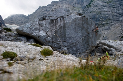 Blaueisgletscher - Bouldering at the Blaueisgletscher, Berchtesgarden, Germany