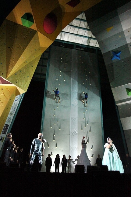 Rock Master Festival - François Legrand & Lynn Hill during the opening ceremony of the Arco 2011 Climbing World Championship