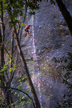Connor Herson - Connor Herson climbing 'Magic Line' (8.14c/8c+) at Vernal Falls, Yosemite