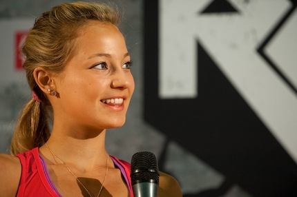 Sasha DiGiulian, Mélissa Le Nevé and Monika Retschy at the adidas Rockstars