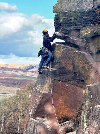 Peak District, UK, Giancarlo Maritano - Giancarlo Maritano in arrampicata a Froggat Edge