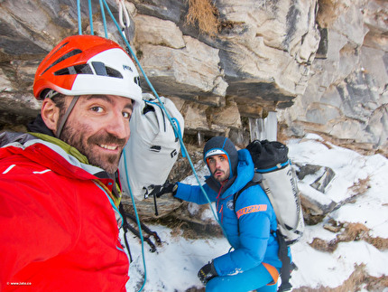 Gole di Gondo, Tommaso Lamantia, Luca Moroni - The first ascent of 'Artigli di Dade' at Gole di Gondo, Switzerland (Tommaso Lamantia, Luca Moroni 2025)
