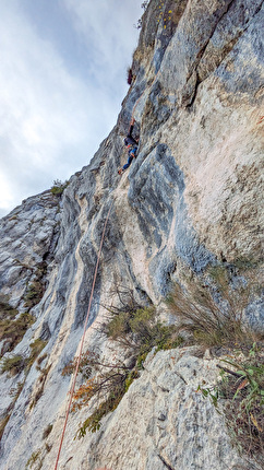 Torre Grigia del Monte Brento, Valle del Sarca, Cesare Lotti, Andrea Schiavo - L'apertura di 'Polvere di Stelle' alla Torre Grigia del Brento in Valle del Sarca (Cesare Lotti, Andrea Schiavo 10/2024)