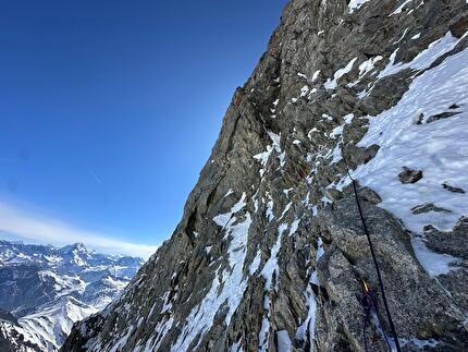 Mont Greuvettaz, Mont Blanc, François Cazzanelli, Giuseppe Vidoni - The first ascent of 'Combo' on Mont Greuvetta, Mont Blanc (François Cazzanelli, Giuseppe Vidoni 10/04/2025)