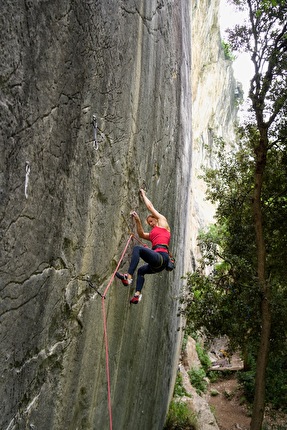 Angelika Rainer - Angelika Rainer ripete 'Pungitopo' (8c+) ad Arco, 05/2025