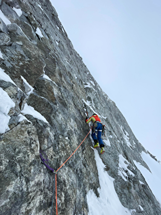 Cima Busazza, Presanella, Emanuele Andreozzi, Fabio Tamanini - L'apertura di 'Maledetta Primavera' sulla parete nord della Cima Busazza (Emanuele Andreozzi, Fabio Tamanini, 14/04/2025)