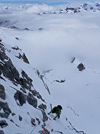 Cima Busazza, Presanella, Emanuele Andreozzi, Fabio Tamanini - L'apertura di 'Maledetta Primavera' sulla parete nord della Cima Busazza (Emanuele Andreozzi, Fabio Tamanini, 14/04/2025)