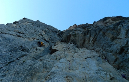 Luka Krajnc & Luka Lindič - Forest Gump (VIII+, 600m), parete nord Rocchetta Alta, Bosconero, Dolomiti.