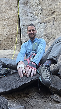 Jernej Kruder, Jøssingfjord Norway - Jernej Kruder after making the second ascent of 'Crown Royale', 9a trad at Jøssingfjord in Norway