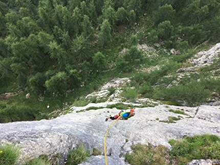 Sasso Bianco, Dolomiti, Daniele Geremia, Nicolò Geremia - L'apertura di 'Bike on the Rock' al Sasso Bianco, Dolomiti (Daniele Geremia, Nicolò Geremia)