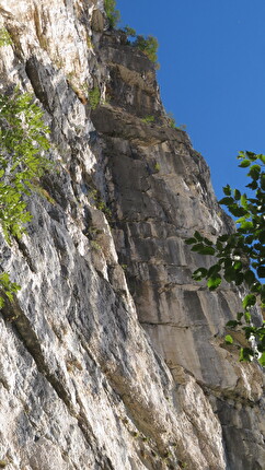 Parete Bahador, Val d’Adige, Walter Polidori - Il Pilastro alla cui sinistra corre il diedro dove sale la via 'Oltre i confini del Pensiero' alla Parete Bahador in Val d’Adige