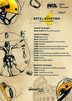 Petzl RopeTrip - L'appuntamento con il Petzl RopeTrip 2025 è a Poncarale il 21 e 22 giugno nella nuova sede di Sicurlive Group. Ospite d'eccezione l'alpinista Federica Mingolla.