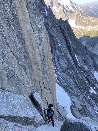 Petit Dru, Monte Bianco, Yanis Cherqaoui, Baptiste Obino, Hugo Peruzzo - L'apertura di ''Le château dans le ciel' sul Petit Dru (Yanis Cherqaoui, Baptiste Obino, Hugo Peruzzo 18-25/06/2025)