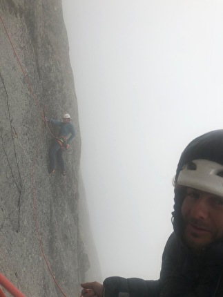 Petit Dru, Monte Bianco, Yanis Cherqaoui, Baptiste Obino, Hugo Peruzzo - L'apertura di 'Le château dans le ciel' sul Petit Dru (Yanis Cherqaoui, Baptiste Obino, Hugo Peruzzo 18-25/06/2025)