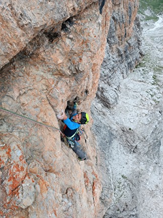Castei Meridionali, Dolomiti di Brenta, Marco Pellegrini, Francesco Salvaterra - L'apertura di 'Palestina Libera', Castei Meridionali, Dolomiti di Brenta (Marco Pellegrini, Francesco Salvaterra 2024/2025)