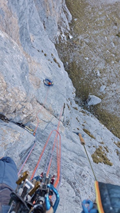 Monte Fop, Val di Franzedaz, Dolomiti, Federico Dell’Antone, Matteo Dagai, Federico Negri - L'apertura di 'Arcoboan' al Monte Fop in Val di Franzedaz, Dolomiti (Federico Dell’Antone, Matteo Dagai, Federico Negri 2022-2024)