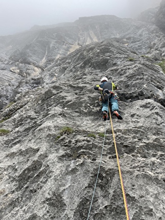Monte Fop, Val di Franzedaz, Dolomiti, Federico Dell’Antone, Matteo Dagai, Federico Negri - L'apertura di 'Arcoboan' al Monte Fop in Val di Franzedaz, Dolomiti (Federico Dell’Antone, Matteo Dagai, Federico Negri 2022-2024)