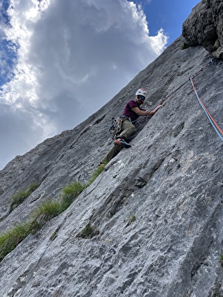 Monte Fop, Val di Franzedaz, Dolomiti, Federico Dell’Antone, Matteo Dagai, Federico Negri - L'apertura di 'Arcoboan' al Monte Fop in Val di Franzedaz, Dolomiti (Federico Dell’Antone, Matteo Dagai, Federico Negri 2022-2024)