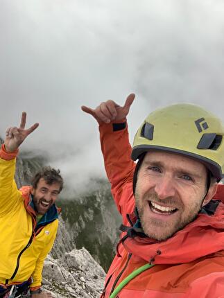Punta Kafmann, Catinaccio, Dolomiti, Gianpietro Todesco, Michele Torresani - L'apertura di 'Batteria Volante' alla Punta Kafmann, Catinaccio, Dolomiti (Gianpietro Todesco, Michele Torresani 06-07/2025)