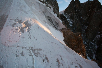 Kilian Jornet Burgada - 18/09/2012: Kilian Jornet Burgada climbs the Innominata Ridge to the summit of Mont Blanc in 6:17