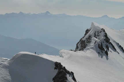 Kilian Jornet Burgada - 18/09/2012: Kilian Jornet Burgada climbs the Innominata Ridge to the summit of Mont Blanc in 6:17