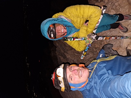 Gran Sasso Corno Grande Vetta Orientale IV Pilastro, Marco Malcangi, Fay Manners - Marco Malcangi and Fay Manners durante l'apertura di 'Eppure Siamo Andati' al IV Pilastro del Corno Grande Vetta Orientale, Gran Sasso d'Italia il 05/09/2025