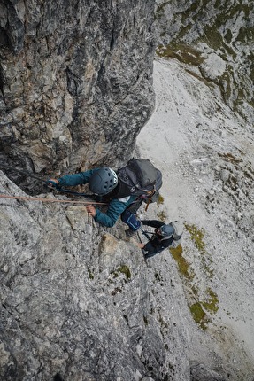 Ferrata delle Scalette Torre di Toblin, Tre Cime di Lavaredo, Dolomiti - Via Ferrata delle Scalette on Torre di Toblin, Tre Cime di Lavaredo, Dolomites