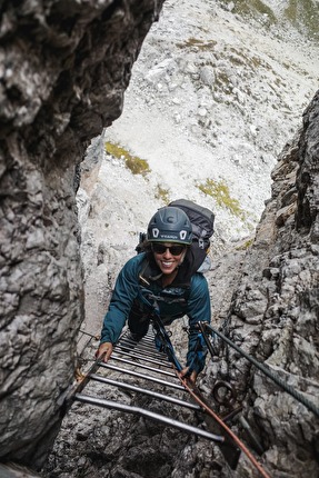 Ferrata delle Scalette Torre di Toblin, Tre Cime di Lavaredo, Dolomiti - Via Ferrata delle Scalette on Torre di Toblin, Tre Cime di Lavaredo, Dolomites
