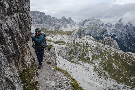 Ferrata delle Scalette Torre di Toblin, Tre Cime di Lavaredo, Dolomiti - Via Ferrata delle Scalette on Torre di Toblin, Tre Cime di Lavaredo, Dolomites