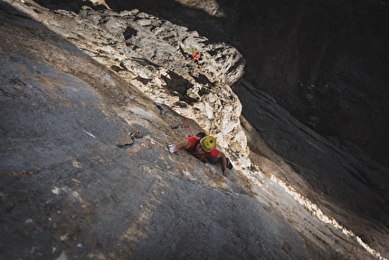 Il Tempo Sospeso, Furcia Rossa III Dolomiti, Luca Ducoli, Leo Gheza - L'apertura di 'Il Tempo Sospeso' alla Furcia Rossa III, Dolomiti (Luca Ducoli, Leo Gheza 08/2025)