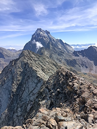 Cresta Berhault Monviso, Sandro Maranetto - Sandro Maranetto di corsa sulla Cresta Berhault al Monviso il 07/09/2025