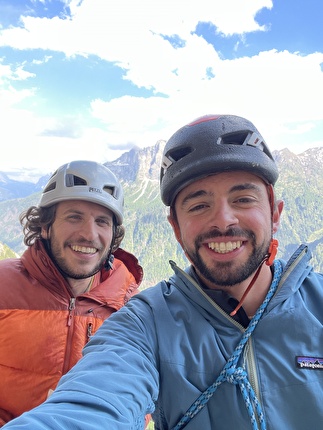 Piccolo Piz de Guda, Marmolada, Dolomiti, Federico Dell’Antone, Thomas Gianola - Thomas Gianola e Federico Dell’Antone durante l'apertura di 'Il Orso' al Piccolo Piz de Guda, Marmolada, Dolomiti (Federico Dell’Antone, Thomas Gianola 6, 20/06/2024)