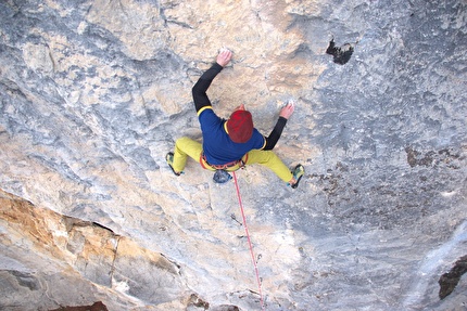 Falesia Re Leone, Timau, Friuli Venezia Giulia - Alessandro Balestra su 'Mufasa' (7a), falesia del Re Leone