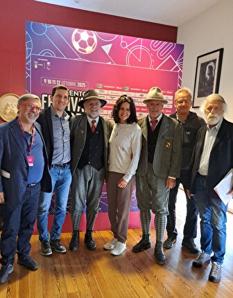 Piolets d'Or 2025 - The announcement of the Piolets d’Or 2025 at the Festival of Sport in Trento on 12/10/2025: Luca Calvi, Manuel Corso, Narciso Simion, Gerlinde Kaltenbrunner, Mariano Lott, Christian Trommsdorff, Alessandro Filippini