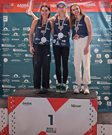 Rock Master 2025 - Podio femminile: 1 Janja Garnbret 2 Brooke Raboutou 3 Anna Maria Apel