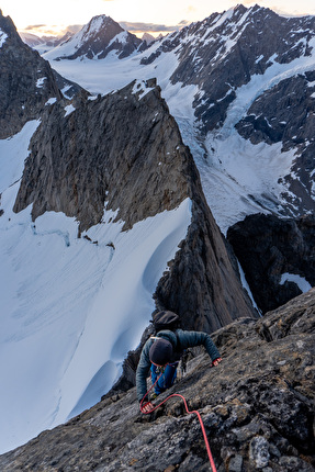 Greenland, Ben Kent, Robbie Milne - Robbie flying up pitch 8 of Optimisme