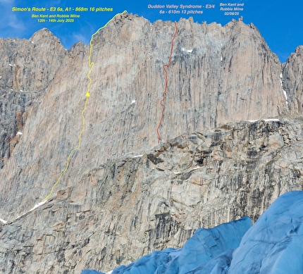 Greenland, Ben Kent, Robbie Milne - Our lines on the main headwall