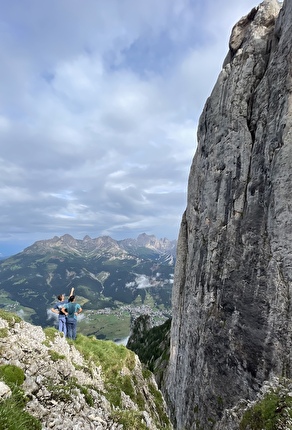 SuPer Nava, Sas da la Luna, Dolomiti, Maurizio Davarda, Martin Giovanazzi, Elio Mazzalai - La parete sudovest del Sas da la Luna, Dolomiti dove corre la via 'SuPer Nava' (Maurizio Davarda, Martin Giovanazzi, Elio Mazzalai, 2024-2025). SuPer Nava, Sas da la Luna, Dolomiti, Maurizio Davarda, Martin Giovanazzi, Elio Mazzalai - La parete sudovest del Sas da la Luna, Dolomiti dove corre la via 'SuPer Nava' (Maurizio Davarda, Martin Giovanazzi, Elio Mazzalai, 2024-2025).