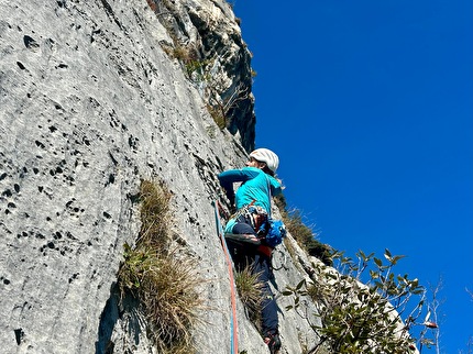 Monte Cimo Pala del Boral, Val d'Adige - Sarah Haase sul quinto tiro di 'Girl' alla Pala del Boral, Monte Cimo, Val d'Adige Monte Cimo Pala del Boral, Val d'Adige - Sarah Haase sul quinto tiro di 'Girl' alla Pala del Boral, Monte Cimo, Val d'Adige
