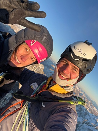 Simon Gietl e Ines Papert liberano Lumina sul Monte Collaspro