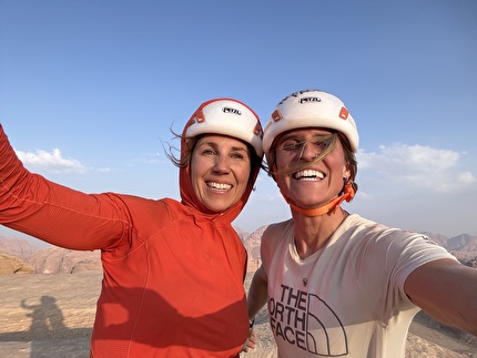 Wadi Rum, Jordan, Jebel Nassrani South, Nicole Berthod, Fay Manners - The first ascent of ‘Mukatila’ on Jebel Nassrani South at Wadi Rum in Jordan (Nicole Berthod, Fay Manners 11/2025) Wadi Rum, Jordan, Jebel Nassrani South, Nicole Berthod, Fay Manners - The first ascent of ‘Mukatila’ on Jebel Nassrani South at Wadi Rum in Jordan (Nicole Berthod, Fay Manners 11/2025)