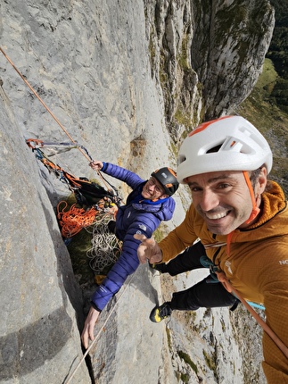 Picos de Europa, Eneko Pou, Iker Pou - L'apertura di 'Vicios Ocultos' (7c+?/285m) al Tiro Pedabejo (2189m) nei Picos de Europa (Eneko Pou, Iker Pou 2025)