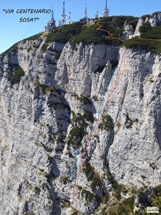 In Paganella la Via del Centenario Sosat aperta da Luciano Ferrari e Antonio Zanetti