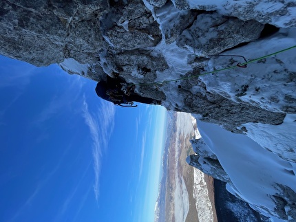 Monte Sirente, Appennino Centrale, Luca Gasparini, Gianluigi Ranieri - L'apertura di 'Il Sognatore', Monte Sirente, Appennino Centrale (Luca Gasparini, Gianluigi Ranieri, 30/11/2025)