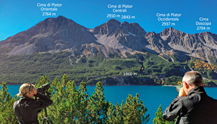 Orme di dinosauri Parco Nazionale dello Stelvio, Valle di Fraele - Agenti del Nucleo Operativo Carabinieri 'Parco dello Stelvio' esaminano le Cime di Plator nel Parco Nazionale dello Stelvio con il cannocchiale Orme di dinosauri Parco Nazionale dello Stelvio, Valle di Fraele - Agenti del Nucleo Operativo Carabinieri 'Parco dello Stelvio' esaminano le Cime di Plator nel Parco Nazionale dello Stelvio con il cannocchiale